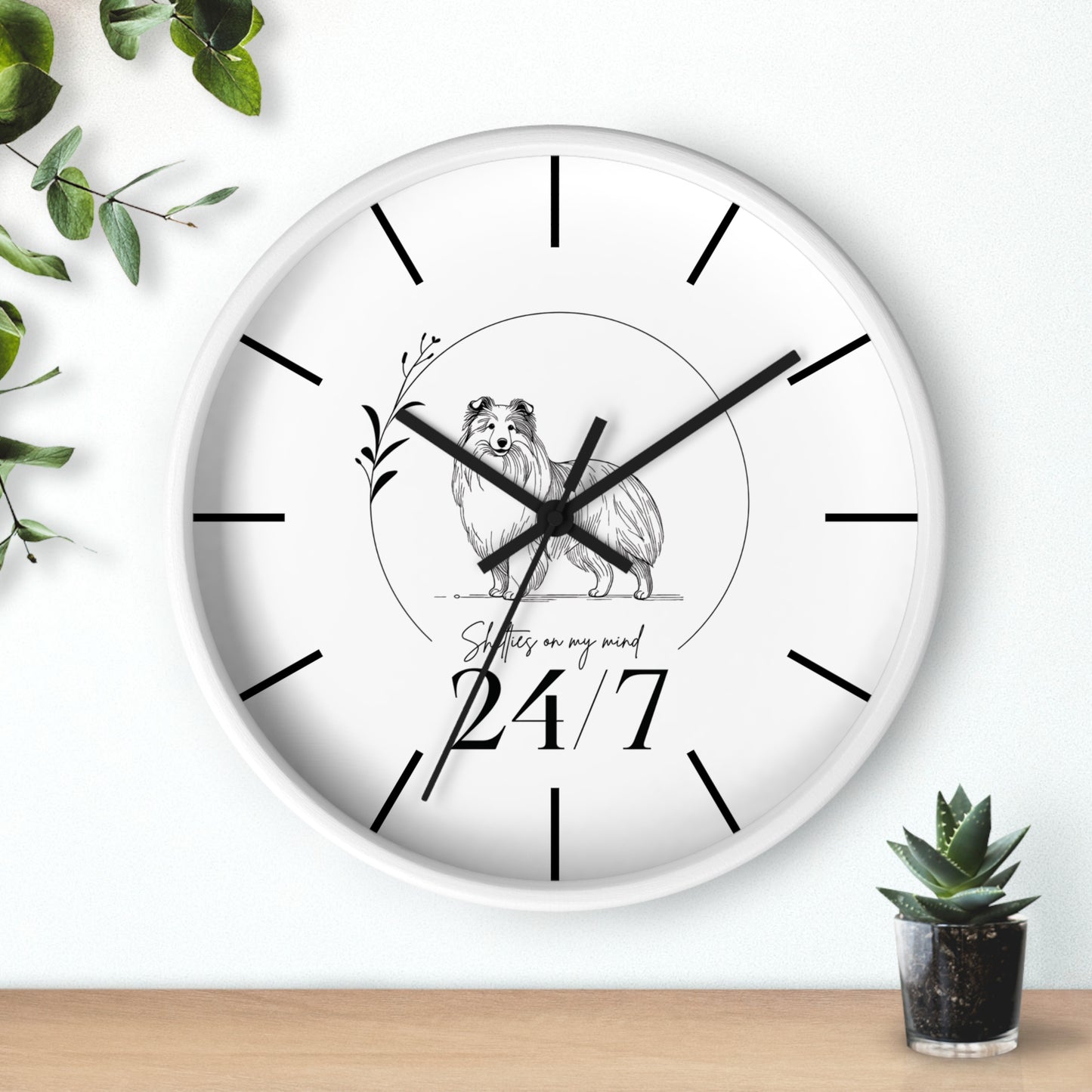 Wall Clock shetland sheepdog 24/7