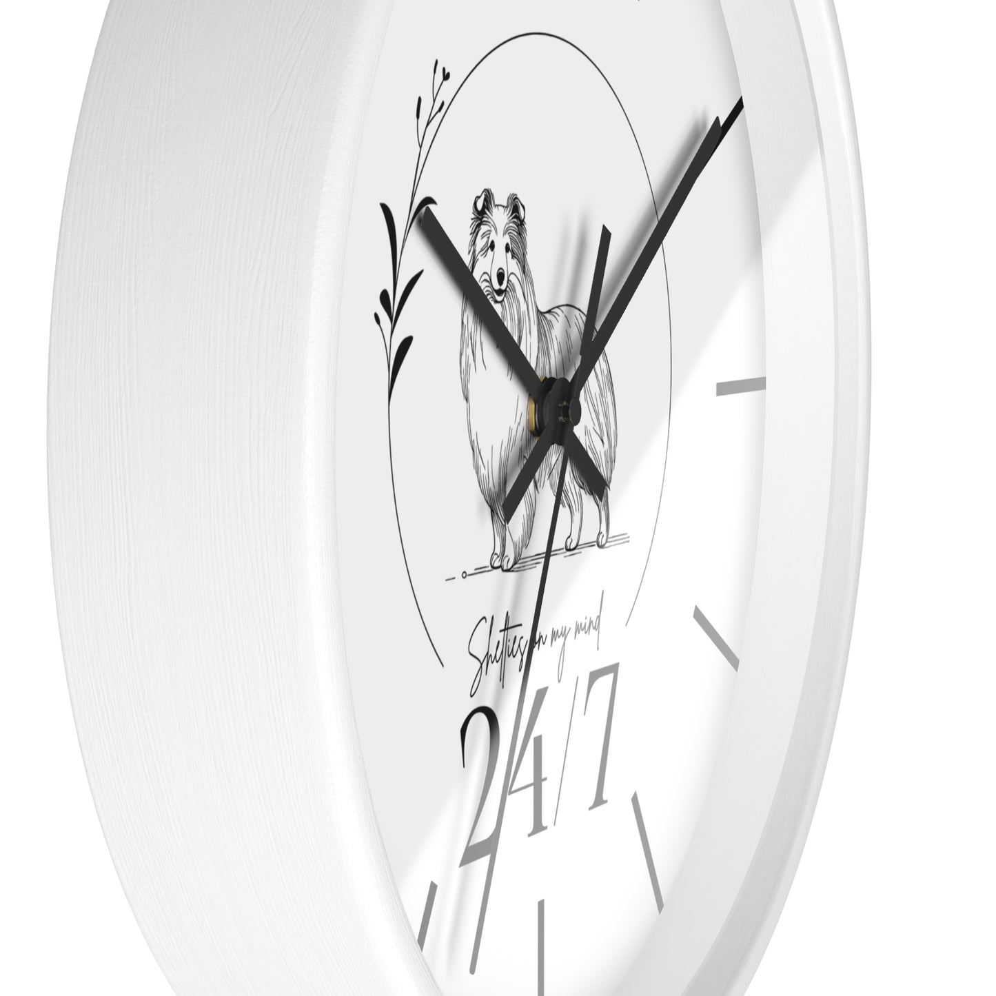 Wall Clock shetland sheepdog 24/7