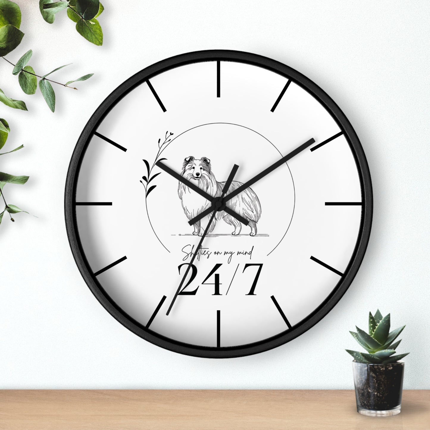 Wall Clock shetland sheepdog 24/7