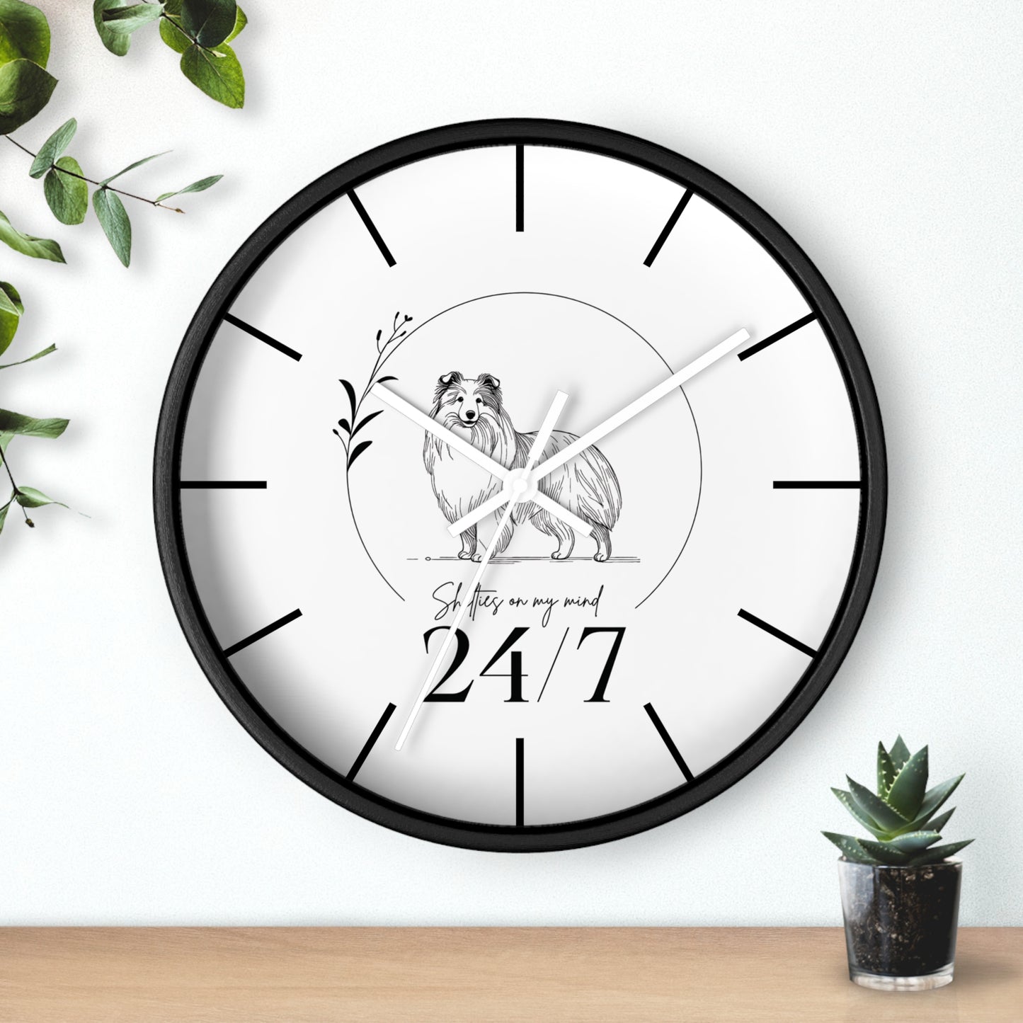 Wall Clock shetland sheepdog 24/7