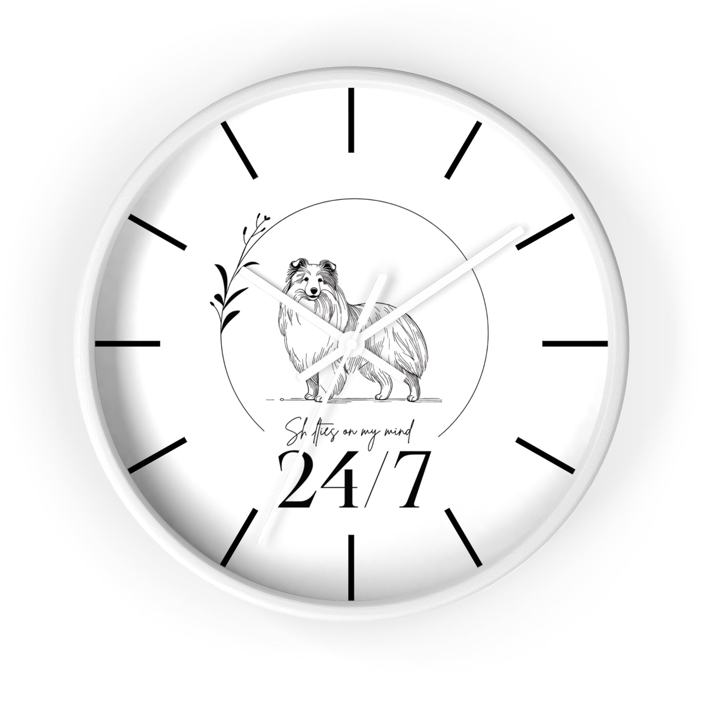 Wall Clock shetland sheepdog 24/7