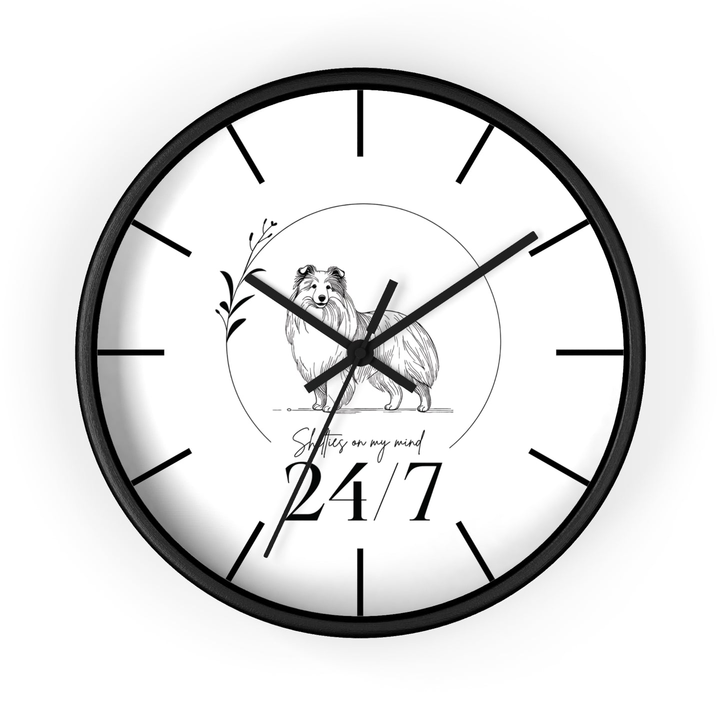 Wall Clock shetland sheepdog 24/7