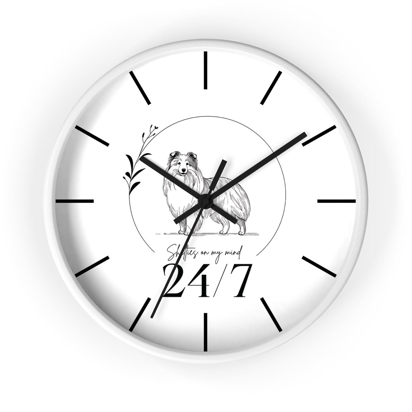 Wall Clock shetland sheepdog 24/7