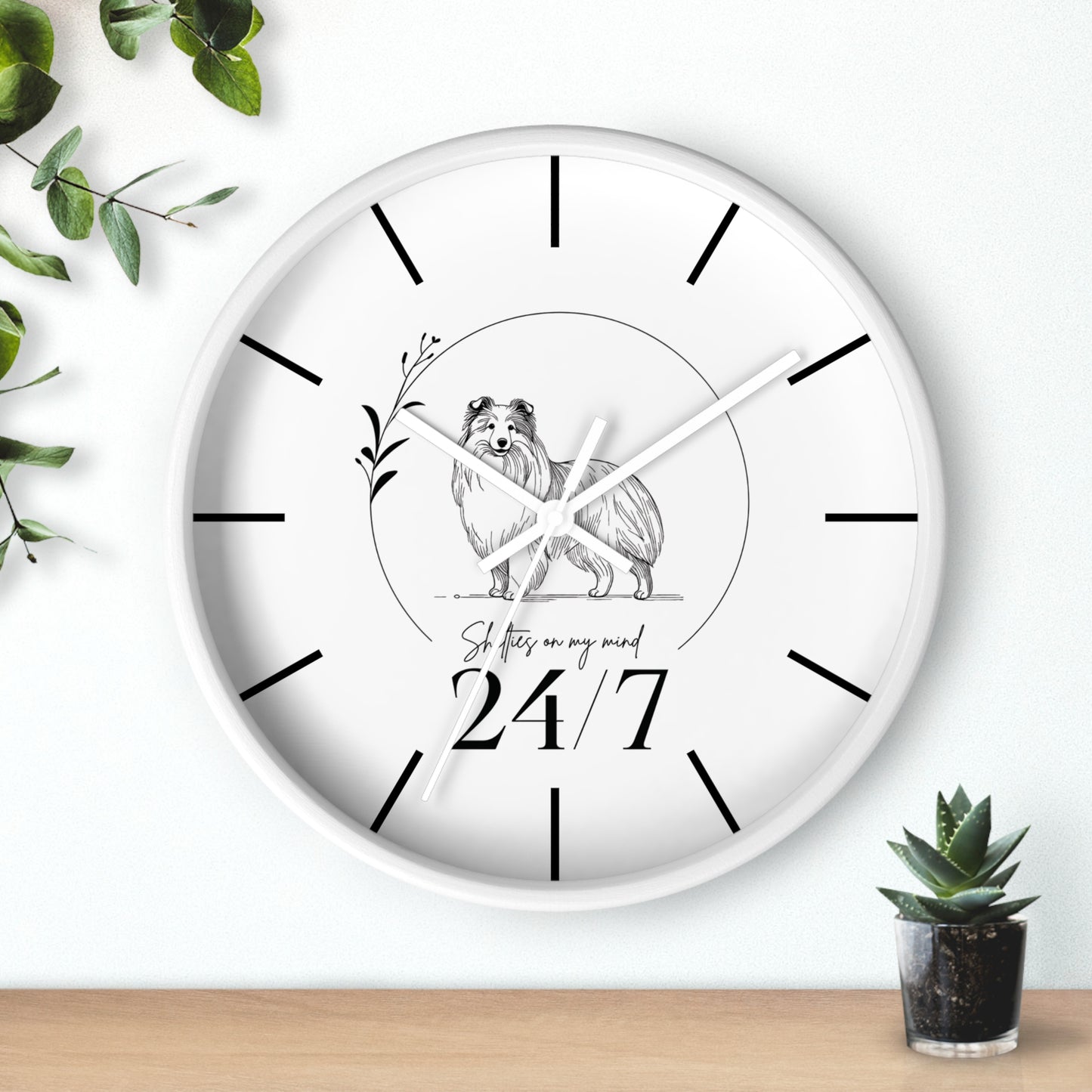 Wall Clock shetland sheepdog 24/7