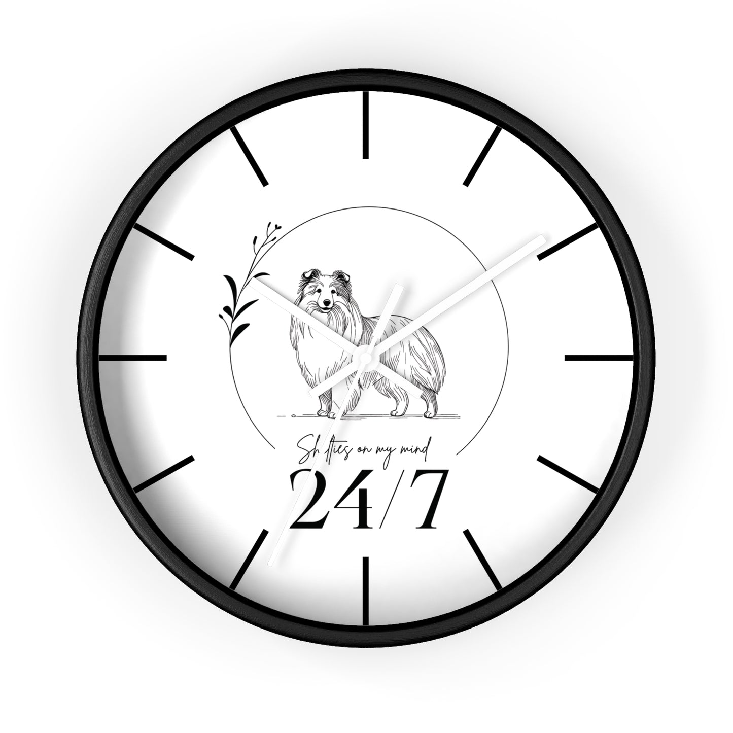 Wall Clock shetland sheepdog 24/7