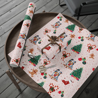 Blue Merle Christmas Wrapping Papers