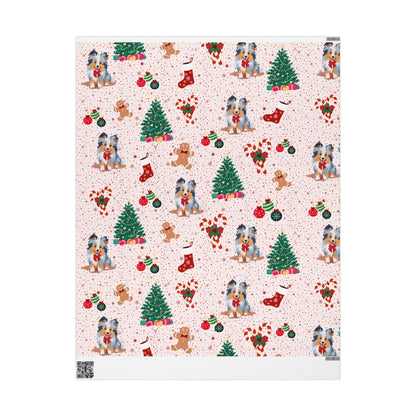 Blue Merle Christmas Wrapping Papers