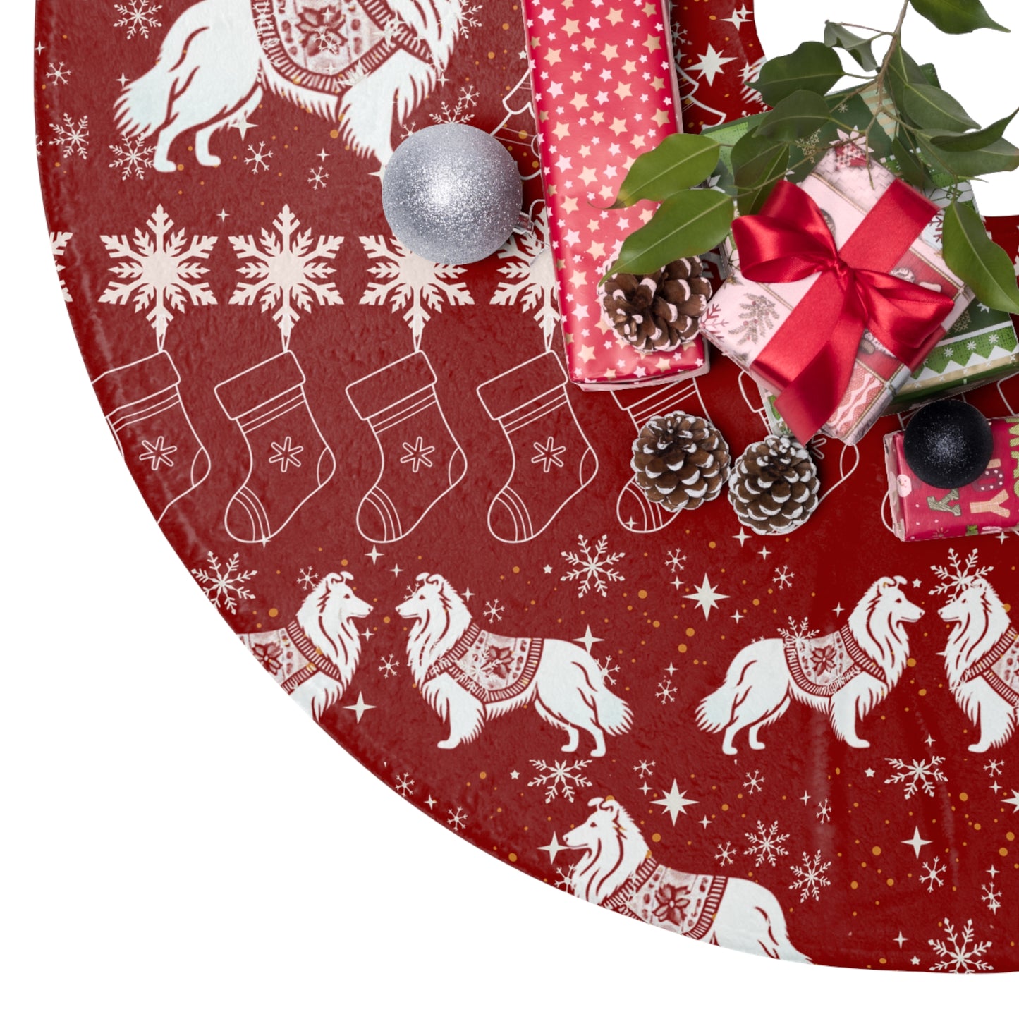 Christmas Tree Skirts - Sheltie Holiday Design