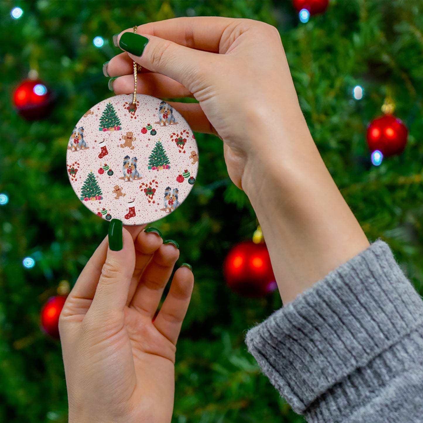 Blue Merle Ceramic Ornament - 4 shapes