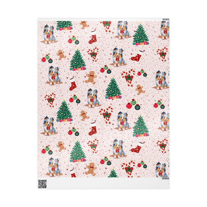 Blue Merle Christmas Wrapping Papers