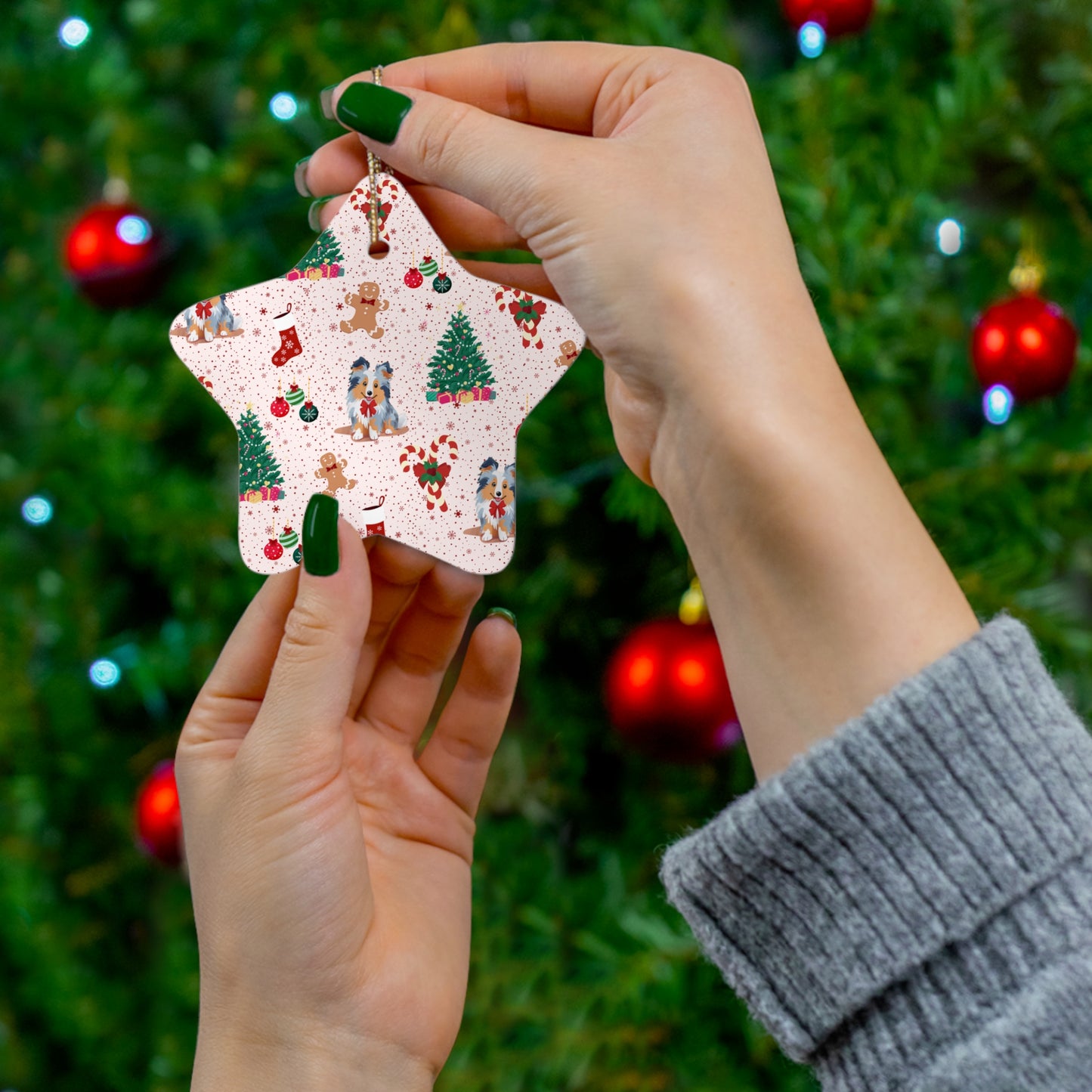 Blue Merle Ceramic Ornament - 4 shapes