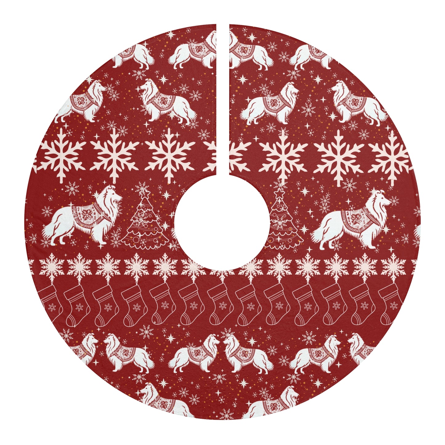 Christmas Tree Skirts - Sheltie Holiday Design