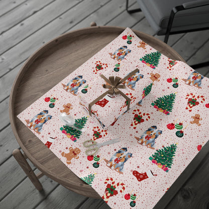 Blue Merle Christmas Wrapping Papers