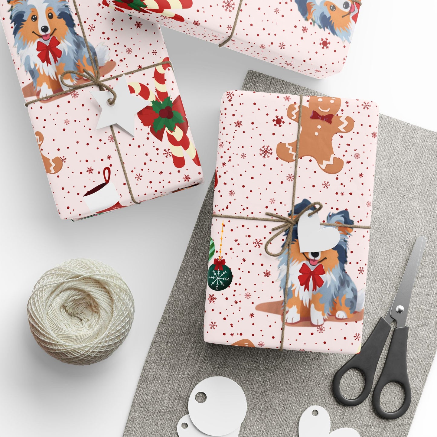 Blue Merle Christmas Wrapping Papers