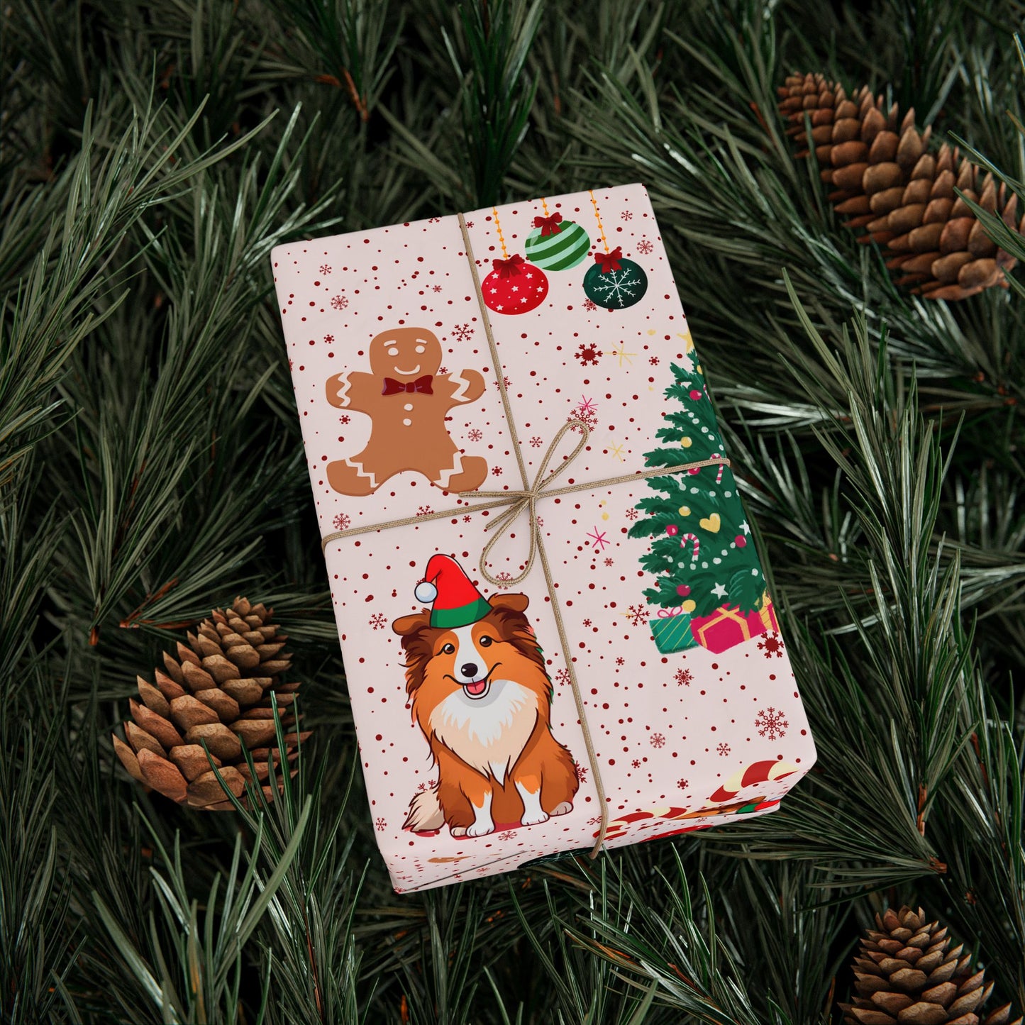 Wrapping paper sheets Blue merle, Tricolor, Sable
