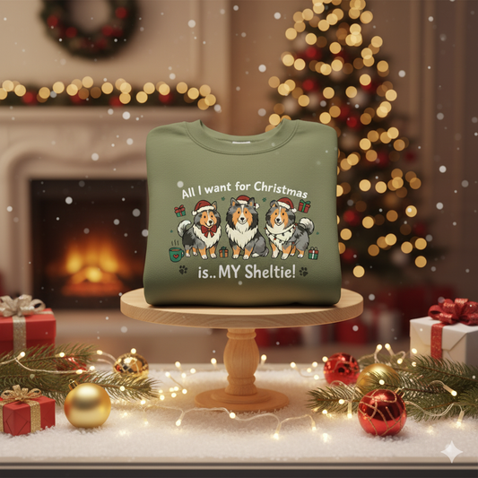 Unisex Sweatshirt Christmas three Blue Merle