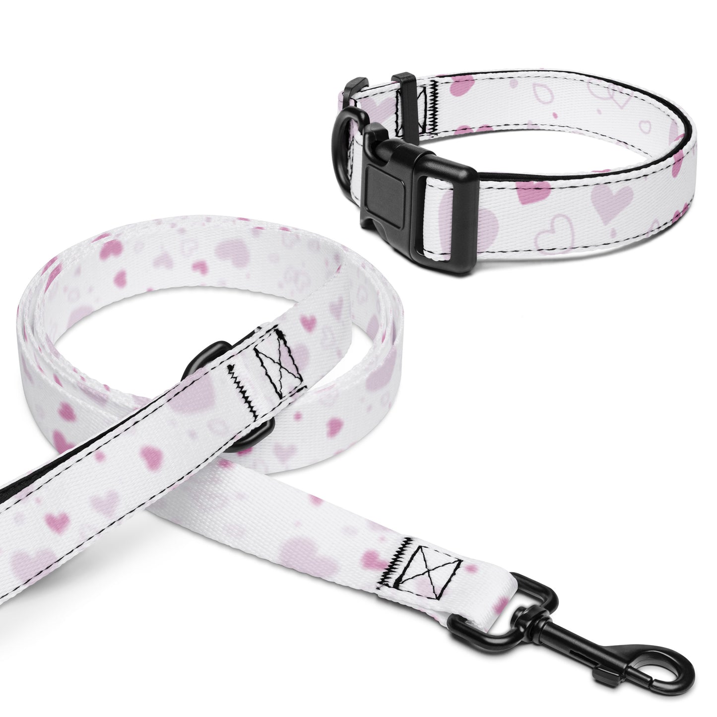 Pet collar & leash Pink