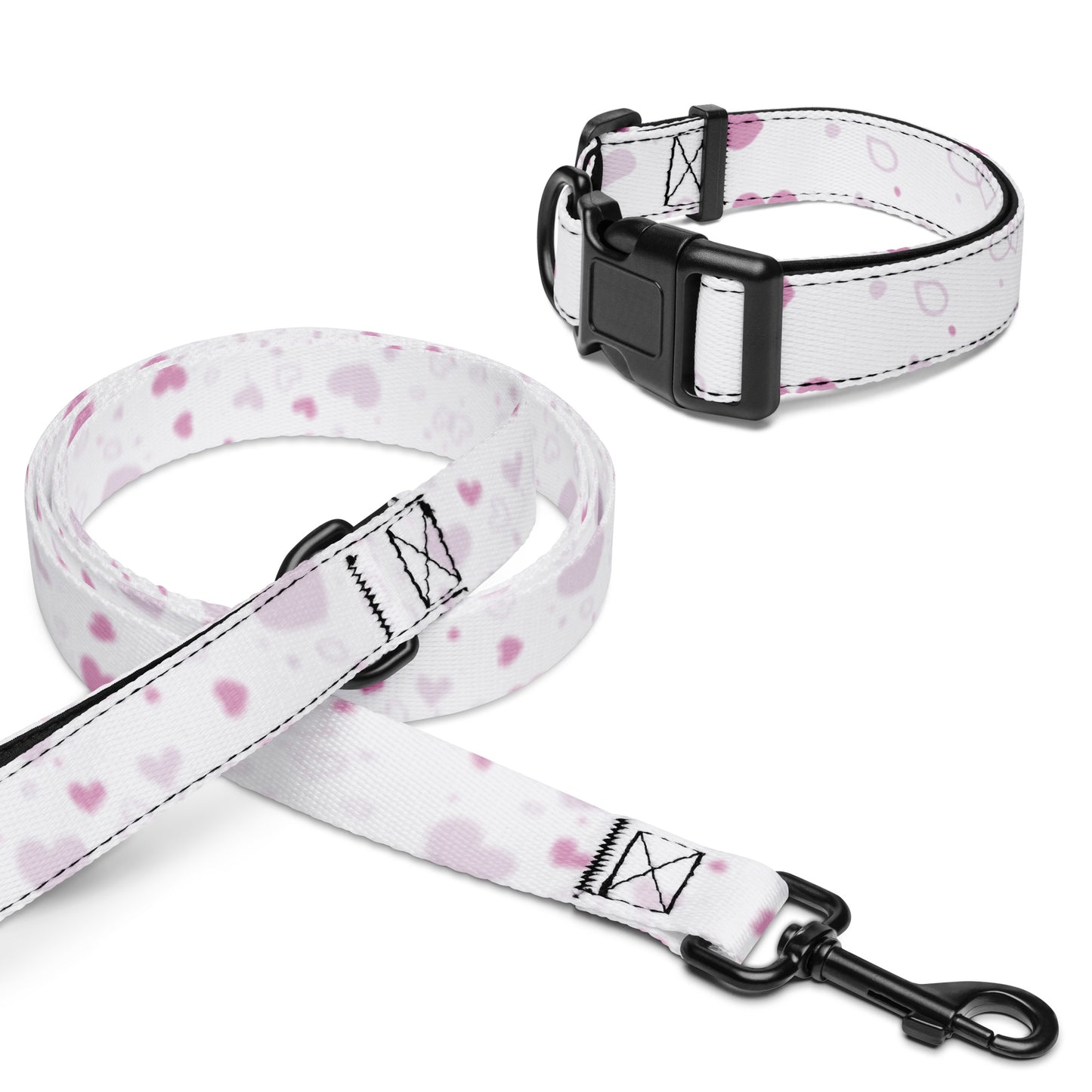 Pet collar & leash Pink