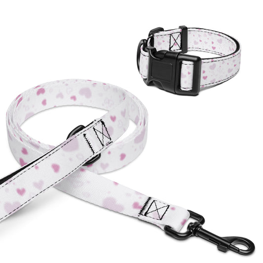 Pet collar & leash Pink