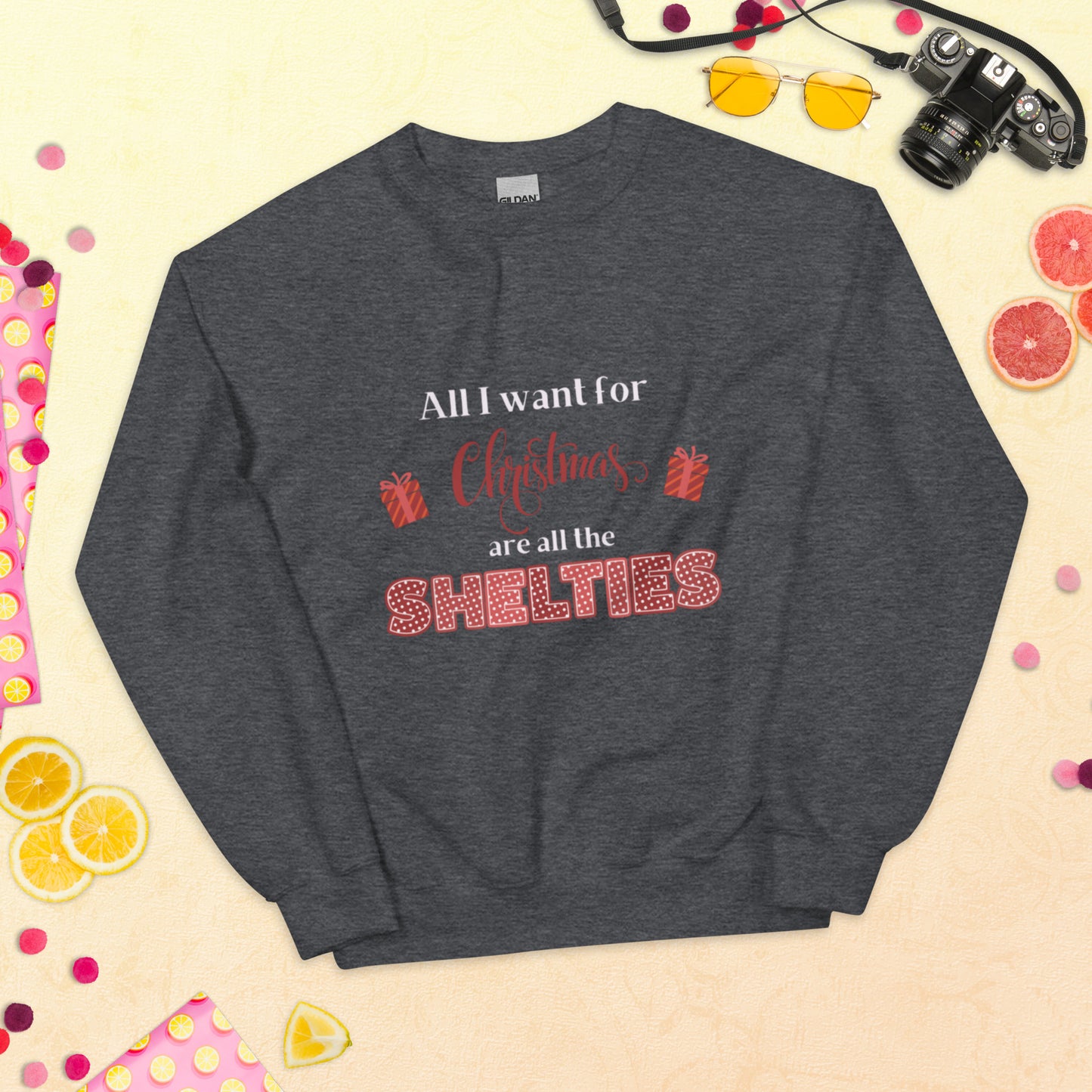 All I Want for Christmas are Shelties Sweatshirt – Red