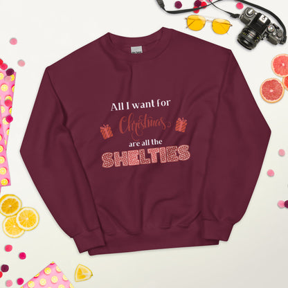 All I Want for Christmas are Shelties Sweatshirt – Red