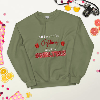 All I Want for Christmas are Shelties Sweatshirt – Red