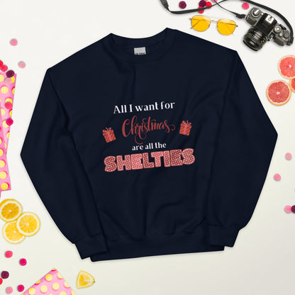 All I Want for Christmas are Shelties Sweatshirt – Red